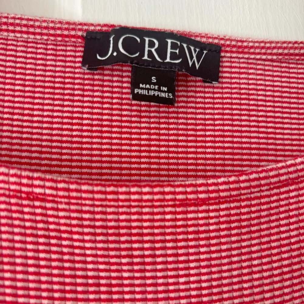 J.Crew Vintage Rib Ruffle Boatneck Top - Picture 2 of 2